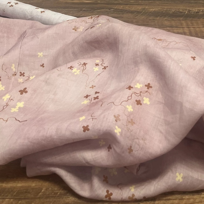 Tela de lino boho de ramie, co - Vintage Sewing Textile reseña y precio